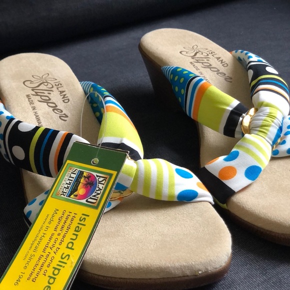 Island Slipper Multi Color Fabric Slide W/Ring - Picture 3 of 6